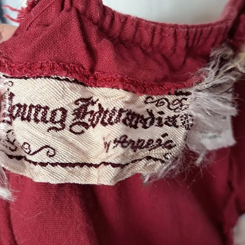 Young Edwardian Vintage 1970s Burgundy Floral Embroidered Disco Jumpsuit - Picture 11 of 12